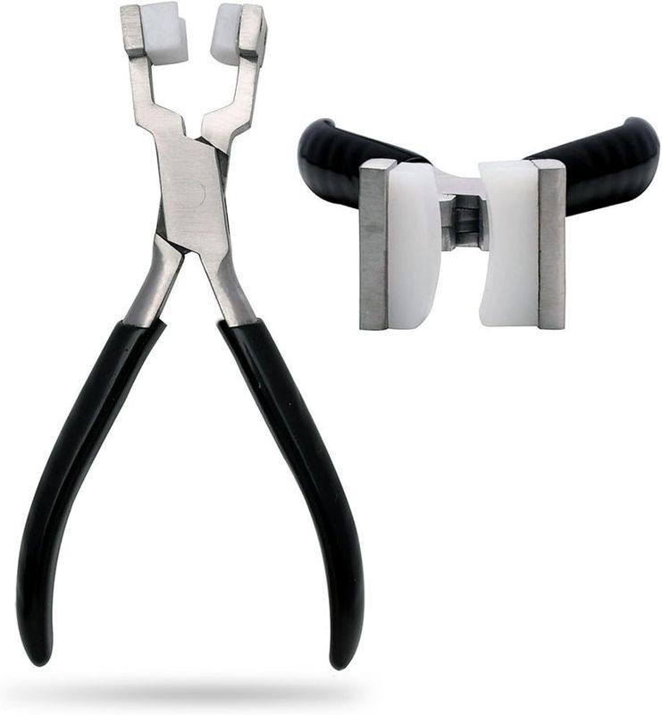 Photo 1 of 5-1/2" Nylon Jaw Ring Bending Pliers Jewelry Making Non-Marring Pliers (Black Dip)