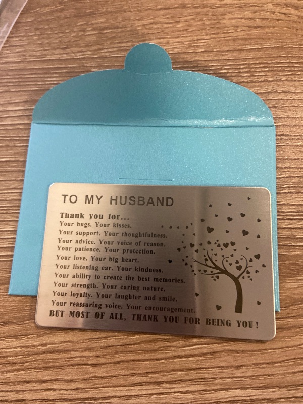 Photo 1 of Husband Gifts from Wife -Husband Christmas, Birthday Card from Wife - Thank You for Being You Wallet Card to My Man
