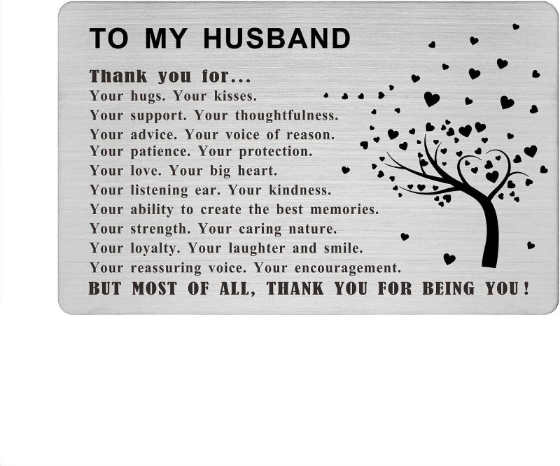 Photo 1 of Husband Gifts from Wife -Husband Christmas, Birthday Card from Wife - Thank You for Being You Wallet Card to My Man
