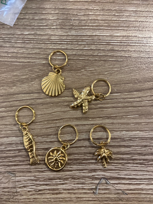 Photo 1 of DOUBI 6PCS Women's Bikini Charms Gold Stainless Steel Swimwear Accessories Cute Beach Jewelry for Swimsuits Waterproof & Tarnish-Proof Fashion Pendants Hypoallergenic Summer Beach Party Gift