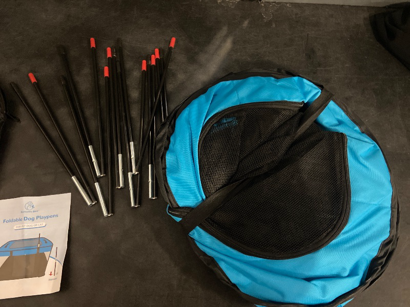 Photo 1 of Dog Playpen,Pet Playpen,Foldable Puppy Cat Playpen, Portable Exercise Kennel Tent Crate,Water-Resistant Breathable Shade Cover,Indoor Outdoor Travel Camping Use for Small Animals with Carrying Case(M)