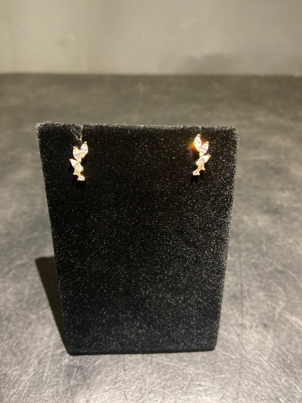 Photo 1 of 3pk Gold Earring & Cuff for Women Non Piercing - Clip on Cartilage Earrings Dainty 14K Gold Sterling Silver Plated Cubic Zirconia Huggie Hoop Earring for Women No Tarnish Trendy Jewelry Set