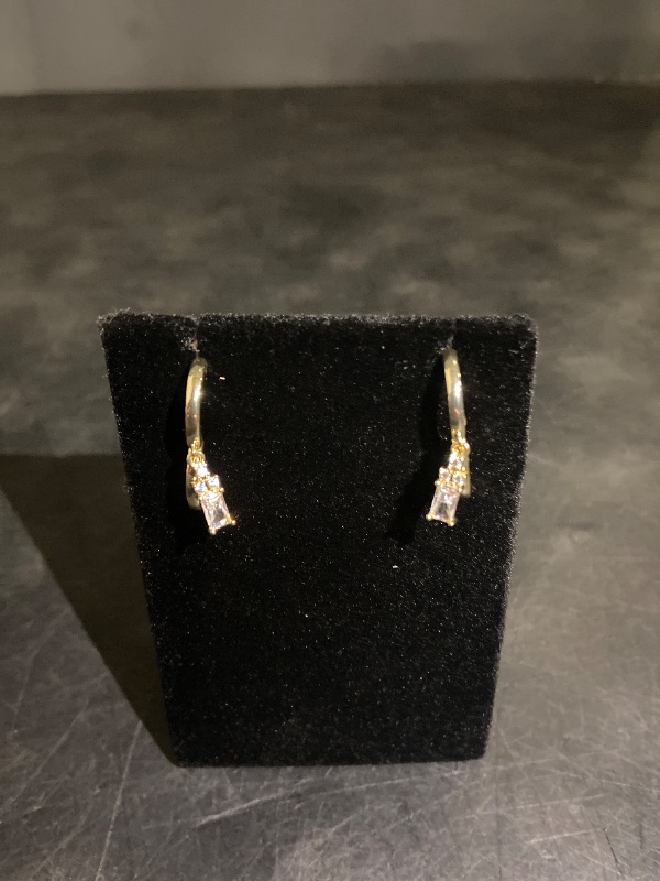 Photo 1 of 3pk Gold Earring & Cuff for Women Non Piercing - Clip on Cartilage Earrings Dainty 14K Gold Sterling Silver Plated Cubic Zirconia Huggie Hoop Earring for Women No Tarnish Trendy Jewelry Set