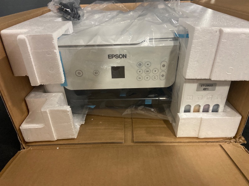 Photo 1 of Epson EcoTank ET-2800 Wireless Color All-in-One Cartridge-Free Supertank Printer with Scan and Copy â€“ The Ideal Basic Home Printer - White, Medium