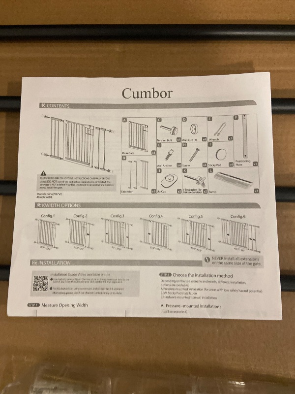 View 4 of Cumbor 29.7-46" Baby Gate for Stairs, Mom's Choice Awards Winner-Auto Close Dog Gate for The House, Gifts for Mom, Easy Install Pressure Mounted Pet Gates for Doorways, Black
