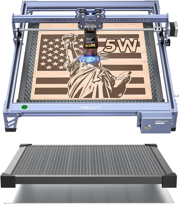 Photo 1 of Creality Falcon 5W Laser Engraver Machine with Honeycomb Laser Bed 500x500, 10000mm/min, 72W High-Precision Laser Cutter for Wood, Acrylic, and Metal, Easy Setup and Out-of-The-Box
