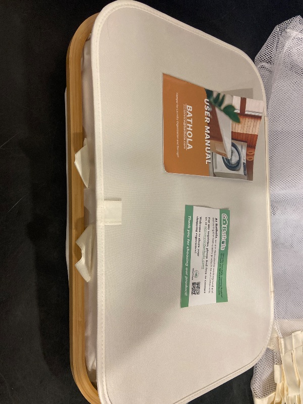 Photo 1 of Extra Large 3 Section Dirty Clothes Laundry Basket with Lid, Dirty Clothes Hampers with Removable Bags for Bedroom and Laundry Room, Beige