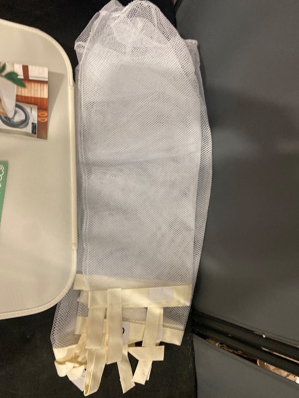 Photo 1 of Extra Large 3 Section Dirty Clothes Laundry Basket with Lid, Dirty Clothes Hampers with Removable Bags for Bedroom and Laundry Room, Beige