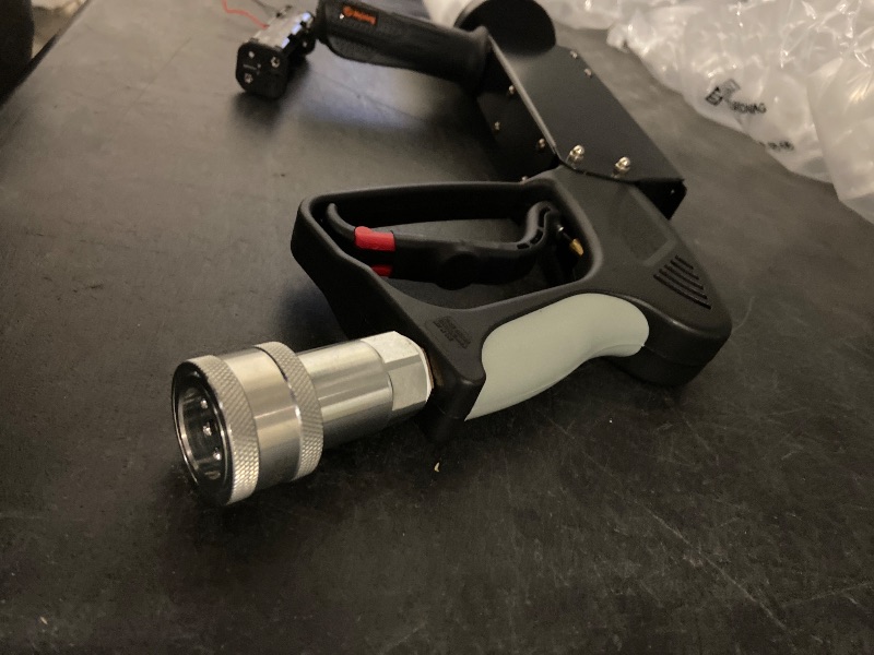 Photo 1 of CO2 Handheld Fog Gun Smoke Machine with LED Lights Handheld CO2 Jet Machine with 3 Meter Gas Hose, Red Green Blue Stage Effect Fogger Smoke Cannon Gun for DJ, Halloween, Party, Club, Bar
