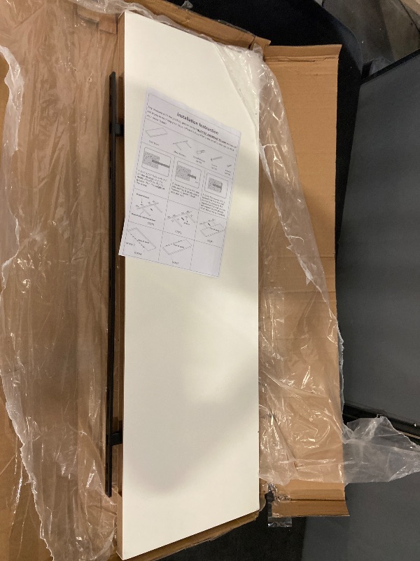 Photo 1 of 12 Inch Deep Floating Shelves, 36" W x 12" D Wood Floating Shelves for Wall, Large Storage Space Wall Mount Shelf with Invisible Brackets for Living Room Kitchen Bathroom, 1 Pack, White
