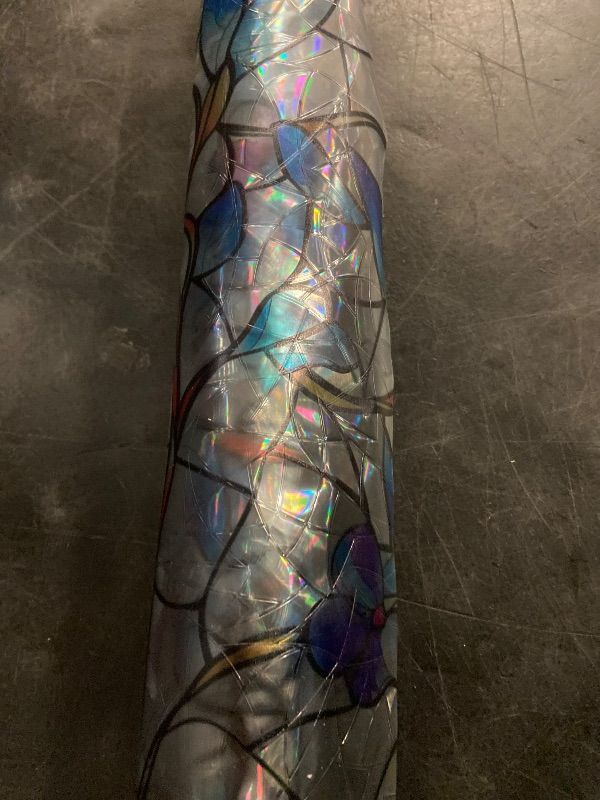 Photo 1 of 45*78.5 Window Privacy Film Stained Glass Decorations Static Clings Window Tint Stickers for Home Room Bathroom Decor Door Car Covers Sun Catchers Rainbow Vinyl Renter Friendly(Blue Violet Botanical)
