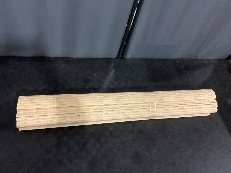 Photo 1 of LazBlinds No Tools No Drill Cordless Bamboo Roman Shades, Privacy Window Treatment, Roll Up Bamboo Blinds for Windows 37'' W x 64'' H, Natural