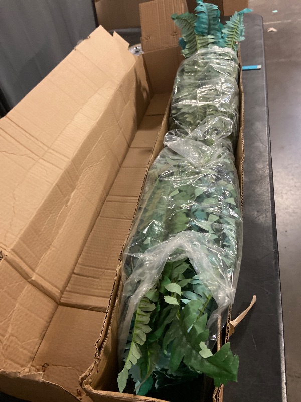 Photo 1 of RECUTMS Artificial Fern Plants 2Pcs 19.7Inch Fake Boston Fern Faux Plastic Plant Outdoor UV Resistant Shrubs Greenery Bundles Outside Indoor Home Garden Office Balcony Party Porch Potted Hanging Decor
