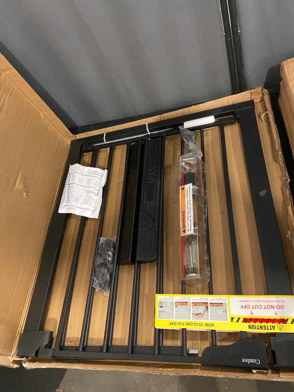 Photo 1 of Cumbor 29.7-46" Baby Gate for Stairs, Mom's Choice Awards Winner-Auto Close Dog Gate for The House, Gifts for Mom, Easy Install Pressure Mounted Pet Gates for Doorways, Black