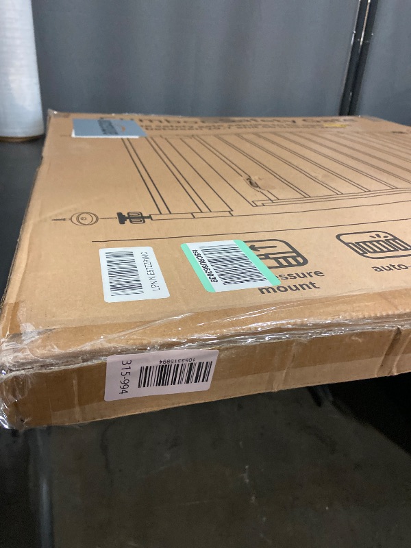 Photo 1 of Cumbor 29.7-46" Baby Gate for Stairs, Toddler Safety Essentials for The House, Auto Close Dog Gate for Doorways, Mom's Choice Awards Winner-Easy Install Pressure Mounted Pet Gates for Dogs, White