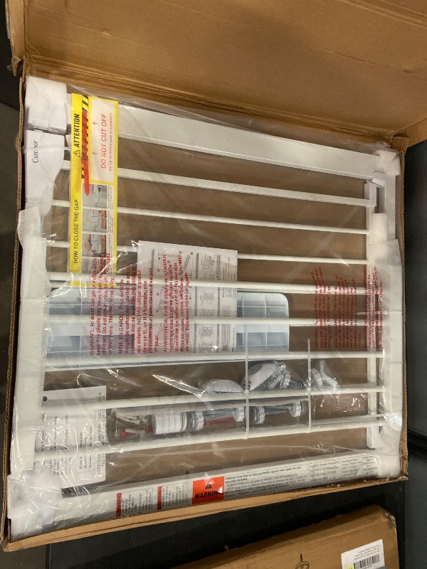 Photo 1 of Cumbor 29.7-46" Baby Gate for Stairs, Toddler Safety Essentials for The House, Auto Close Dog Gate for Doorways, Mom's Choice Awards Winner-Easy Install Pressure Mounted Pet Gates for Dogs, White