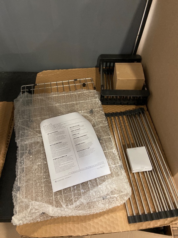 Photo 1 of 30" Atlas Stainless Steel Farmhouse Sink - Curved Apron - Gunmetal Black