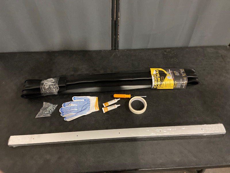 Photo 1 of Holikme Garage Door Seal - Pre-drilled Aluminum Track Retainer Kit, Easy to Install, Durable U+O Ring Combination Garage Door Weather Stripping Kit, Black10FT
