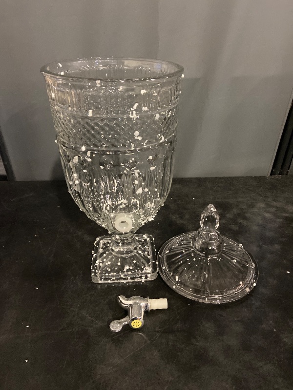 Photo 1 of 1.3 Gallon Glass Beverage Dispenser with Spigot Glass Drink Dispenser for Parties Wide Mouth Juice Beverage Server for Wedding Party Bar Leak Proof Beverage Dispenser