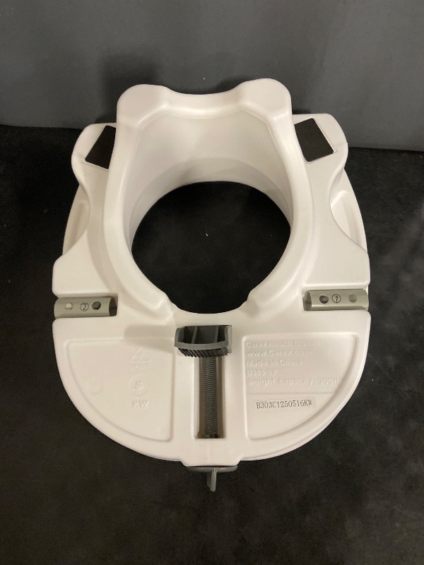 Photo 1 of Carex E-Z Lock Raised Toilet Seat With Handles, 5" Toilet Seat Riser with Arms, Handicap Raised Toilet Seat For Seniors and Elevated Toilet Seat