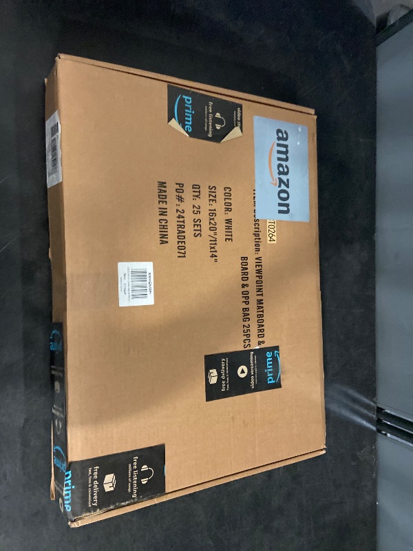 Photo 1 of Falling in Art 25 Pack Acid-Free 16x20" White Picture Mats Board Show Kit for 11x14" Pictures, 4-Ply Beveled Precut Photo Boards with Backing Boards and Plastic Clear Bags