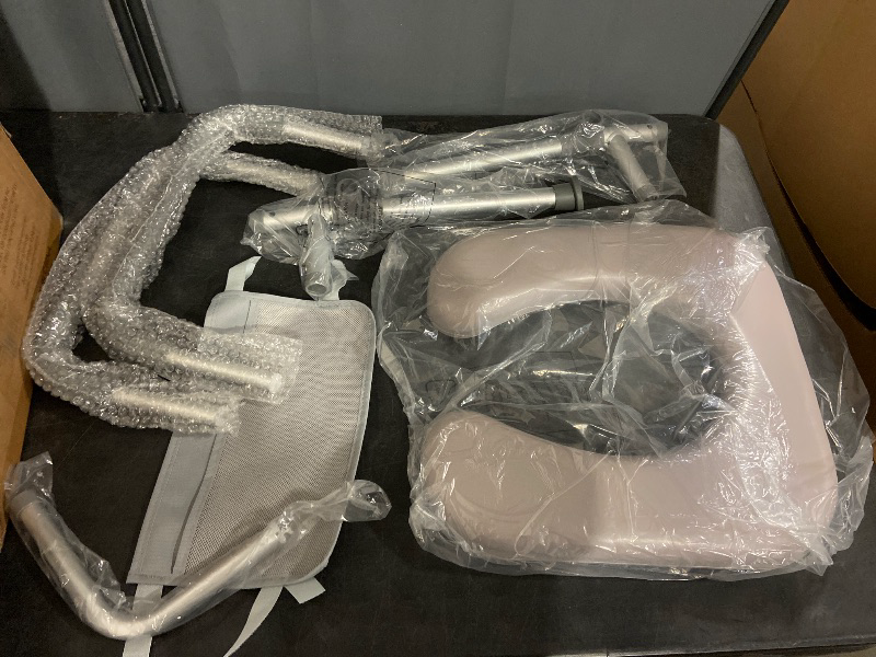 Photo 1 of HOMLAND Bedside Commode with Padded Seat and Backrest, Aluminum Commode Toilet with Bucket, Easy Cleaning Portable Toilet for Adults and Seniors, 350 lb Capacity Enhanced Crossbar