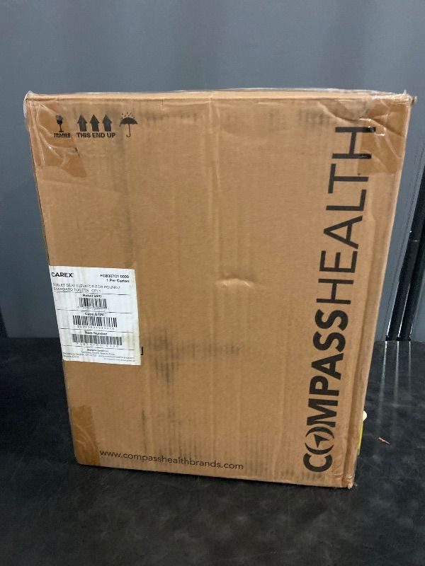 Photo 1 of Carex Toilet Seat Riser, Elongated Raised Toilet Seat Adds 3.5 inches to Toilet Height, for Assistance Bending or Sitting, 300 Pound Weight Capacity Toilet Riser