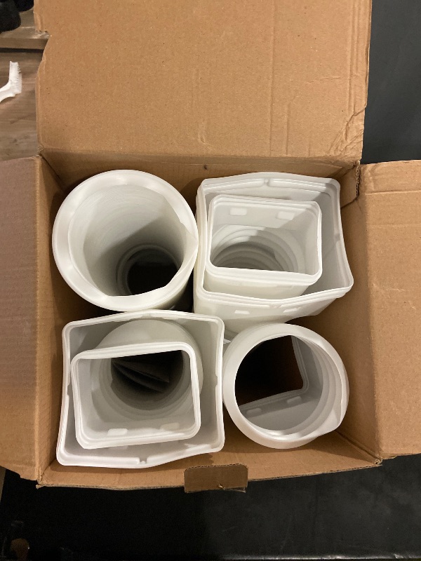 Photo 1 of 4 Pack Rain Gutter Downspout Extensions Flexible, Drain Downspout Extender,Down Spout Drain Extender, Gutter Connector Rainwater Drainage,Extendable from 21 to 68 Inches(White)
