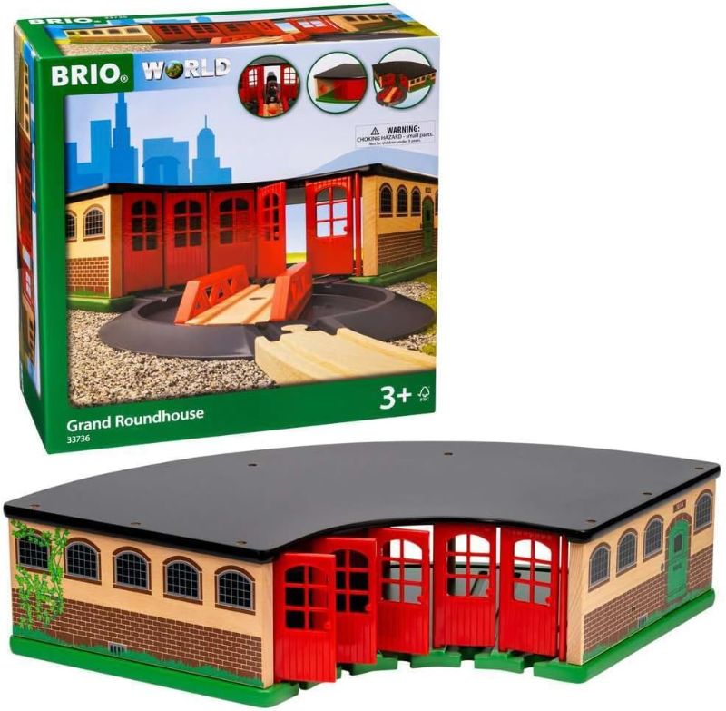 Photo 1 of BRIO World - 33736 Grand Roundhouse - Ultimate Train Set Accessory | Accommodates 5 Trains | Rotating Switch Turntable | Compatible with All Railway Toys | Perfect for Kids Ages 3+
