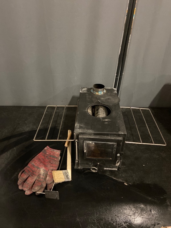 Photo 1 of Hot Tent Stove,AVOFOREST Wood Burning Stove,Small Wood Stove with 7 Stainless Chimney Pipes for Outdoor Heating & Cooking, Ice Fishing, Hunting