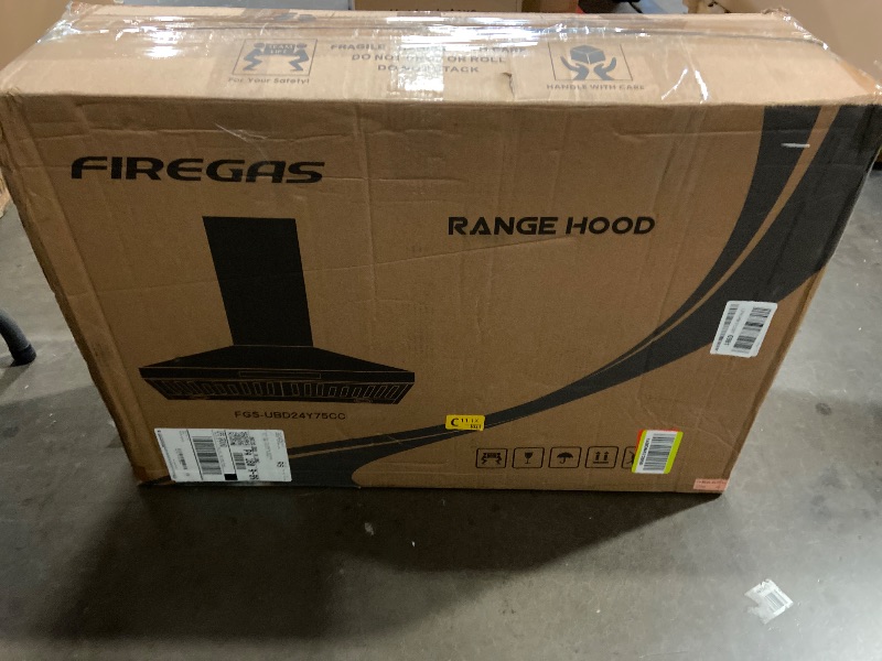 Photo 1 of FIREGAS Black Range Hood 30 inch, 450 CFM Wall Mount Range Hood with Ducted/Ductless Convertible, Gesture Sensing Control & Touch Control Kitchen Hood Vent, Baffle Filters, Charcoal Filters