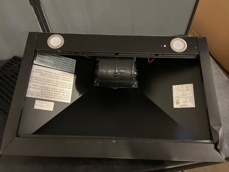 Photo 1 of FIREGAS Black Range Hood 30 inch, 450 CFM Wall Mount Range Hood with Ducted/Ductless Convertible, Gesture Sensing Control & Touch Control Kitchen Hood Vent, Baffle Filters, Charcoal Filters