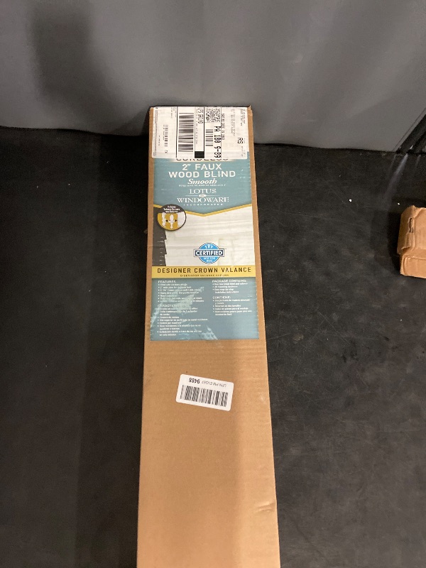 Photo 1 of ARLO BLINDS Faux Wood Blinds with Crown Valance - 28.5" Width x 60" Height, White, Cordless Window Blinds & Shades - Blinds for Indoor Windows, 2" Faux Wooden Blinds for Home, Window Shades
