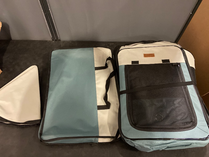 Photo 1 of Dog Playpen, Portable Pet Play Pen for Cat, Puppies, Rabbits, Chickens, Foldable Large-Capacity Pet Tent for Indoor/Outdoor Travel Camping Blue