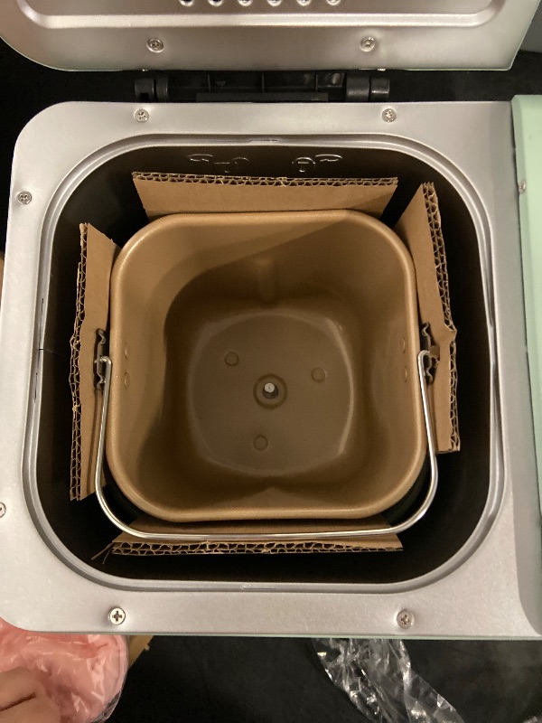 Photo 1 of Neretva Bread Maker, 20-IN-1 2LB Bread Machine Dual Heater Bread Maker Machine Automatic with Nonstick Ceramic Pan, 15H Timer & 1H Keep Warm Set, Low Noise, Stainless Steel Breadmaker Recipe-Green
