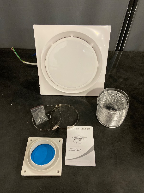 Photo 1 of Bathroom Exhaust Fan with LED Light 12x12 IN Panel, Mounting Opening 10x10 IN 145CFM Ultra Quiet 1.0 Sone Exhaust Fan with 1500lm 6000K Bathroom Fan Light Combo for home, office etc?Round?
