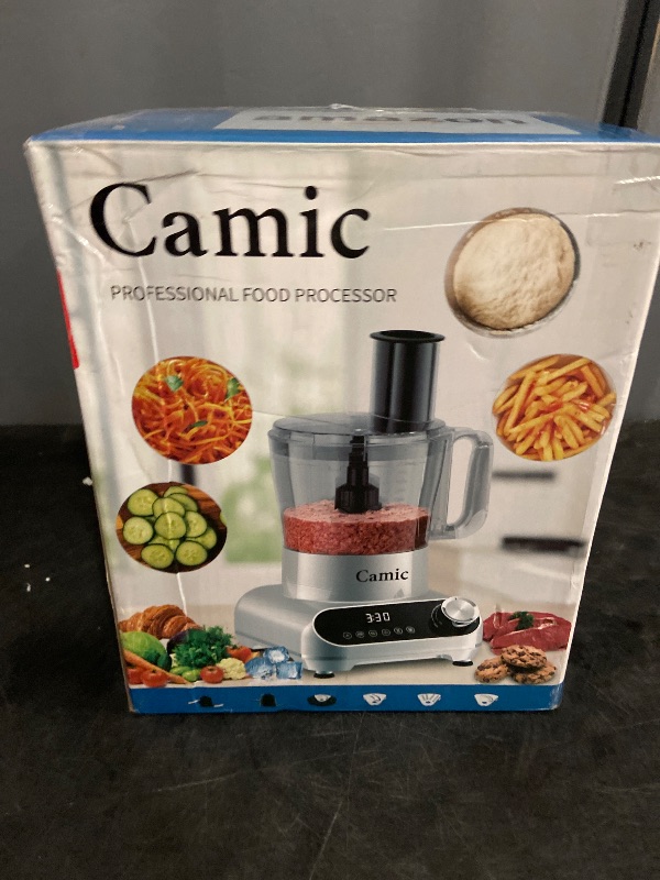 Photo 1 of Camic 600W Food Processor, 72OZ Large Capacity Countertop Electric Vegetable Chopper with 6 Preset Programs,BPA Free, Stainless Steel Blades for Ice Crushing, Mixing, Chopping,Clicing
