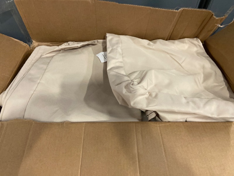 Photo 1 of Outdoor Chair Cushions Set of 4, Waterproof Backrest and Deep Seat Cushion Set for Patio Furniture, Outdoor Sofa Replacement Cushions with Removable Cover, 24 x 24 Inch, Cream
