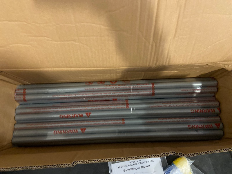 Photo 1 of Dripex Baby Playpen, 47×47 Inch Small Playpen for Babies, Enhanced Safety Baby Play Yard for Indoor & Outdoor, Infant Play Pen with Soft Breathable Visible Mesh, Anti-Fall Design & Easy Setup, Grey