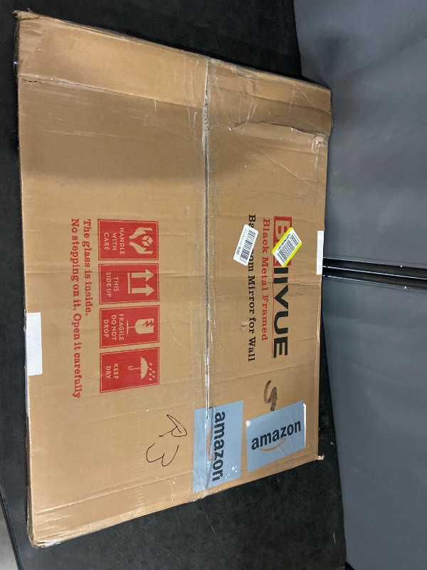 Photo 1 of 22x30 Inch Black Bathroom Mirror for Wall, Thick Metal Framed Rectangle Mirrors for Over Sink, Bedroom, Living Room, Entryway, Anti-Rust, HD Tempered Glass