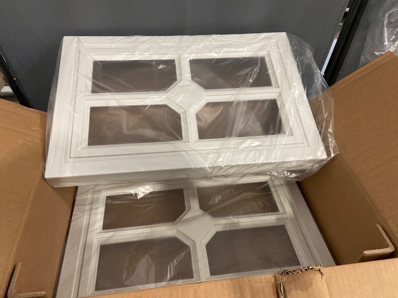 Photo 1 of 4 Pcs Garage Door Windows, Replacement Vinyl Garage Door Windows Inserts Kit for 1.3'' Thick Door Frame with UV Resistant Resin Glass, Window Inserts for Exterior Garage Doors(20.75x13.77'')

