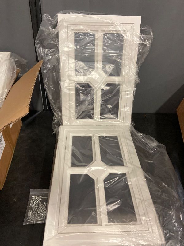 Photo 1 of 4 Pcs Garage Door Windows, Replacement Vinyl Garage Door Windows Inserts Kit for 1.3'' Thick Door Frame with UV Resistant Resin Glass, Window Inserts for Exterior Garage Doors(20.75x13.77'')
