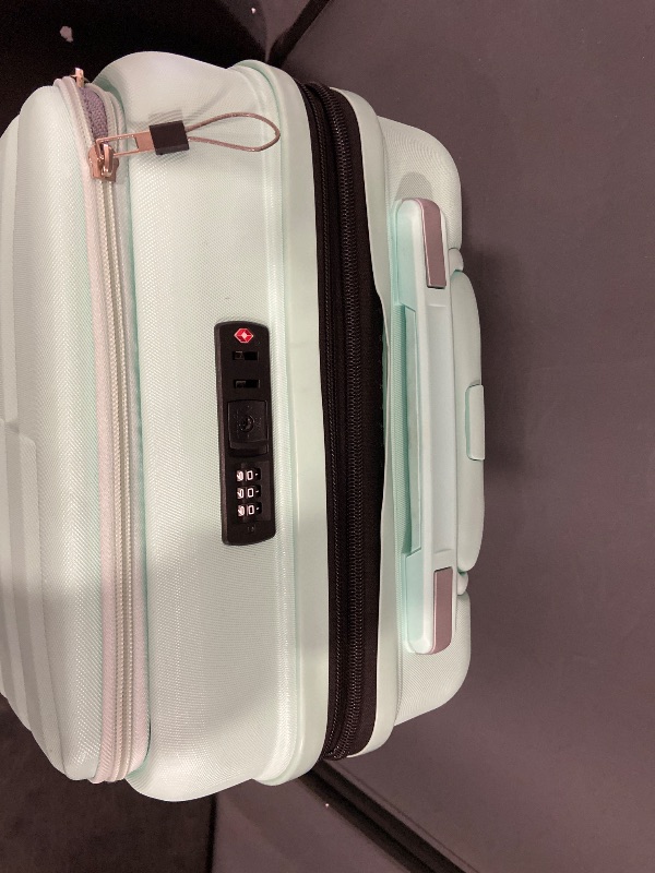 Photo 1 of  Hard Luggage with Spinner Wheels, ABS Hardshell,, Mint Green (Mint Green)
