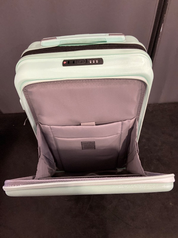 Photo 1 of  Hard Luggage with Spinner Wheels, ABS Hardshell,, Mint Green (Mint Green)
