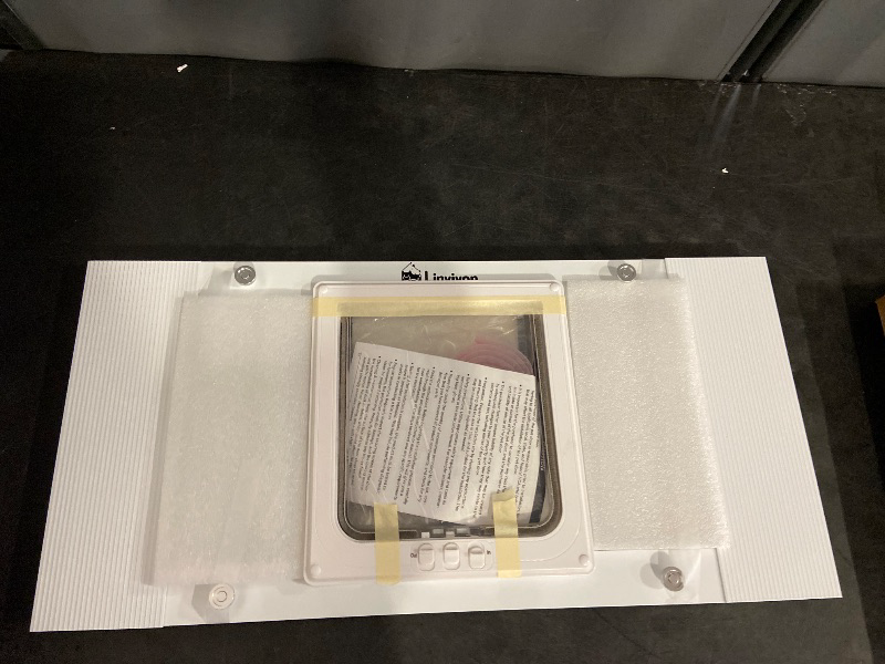 Photo 1 of Cat Door for Window, Quick Installation Adjustable Width of 27"-32", Cat Window Door with 4 Locking Modes, Magnetic Closure Design, Weatherproof Aluminum Frame Cat Door Window Insert
