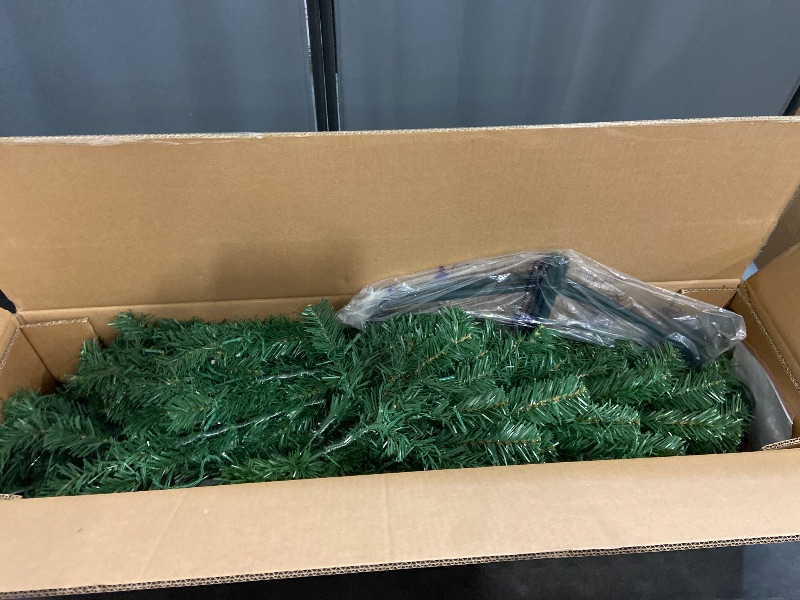 Photo 1 of Annecy 6ft Pre-Lit Christmas Tree, Green Artificial Full Spruce Christmas Tree for Home, Office, Party Decoration w/ 970 Branch Tips, 250 Warm White & Multi-Color Lights, Metal Hinges&Base,Green 6 ft