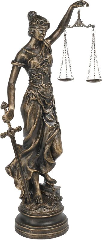 Photo 1 of Lady Justice Statues Home Decor - Resin 21.5" H Large Antique Roman Greek Lawyer Statue with Scales and Sword for Desk Office Decoration 8.5 * 5.5 * 21.5 Inch
