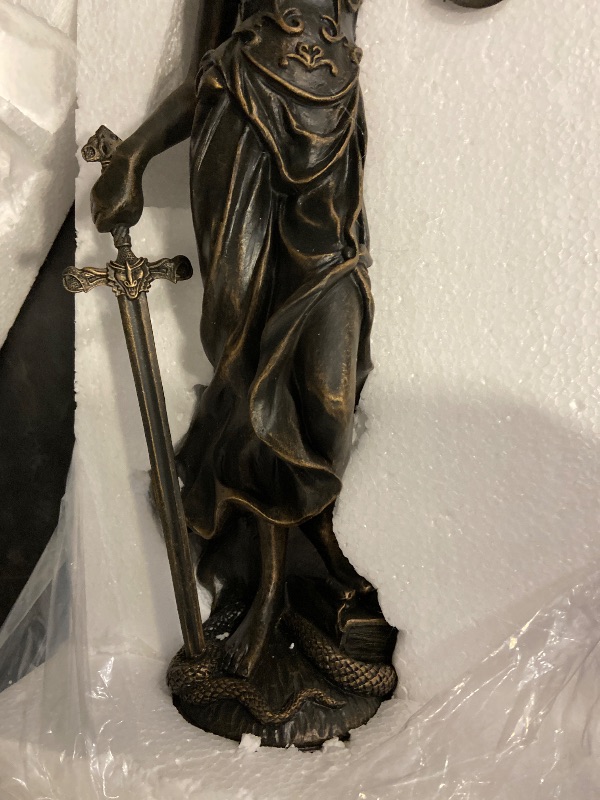 Photo 1 of Lady Justice Statues Home Decor - Resin 21.5" H Large Antique Roman Greek Lawyer Statue with Scales and Sword for Desk Office Decoration 8.5 * 5.5 * 21.5 Inch
