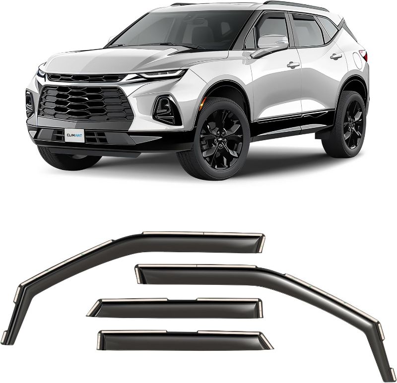 Photo 1 of CLIM ART in-Channel Incredibly Durable Rain Guards for Chevrolet (Chevy) Blazer 2019-2026, Original Window Deflectors, Vent Window Visors, Vent Deflector, 4 pcs. - 619462
