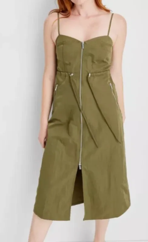 Photo 1 of Size L Future Collective Women's Nylon Zip-Front Midi Dress
